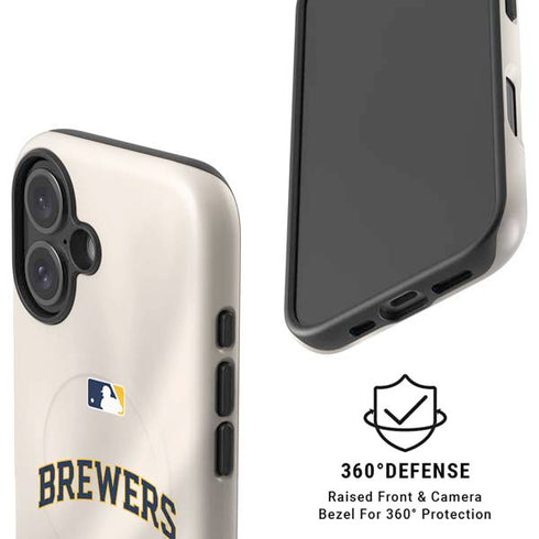 MLB Milwaukee Brewers Home Jersey iPhone 16 Plus Magsafe Impact Case